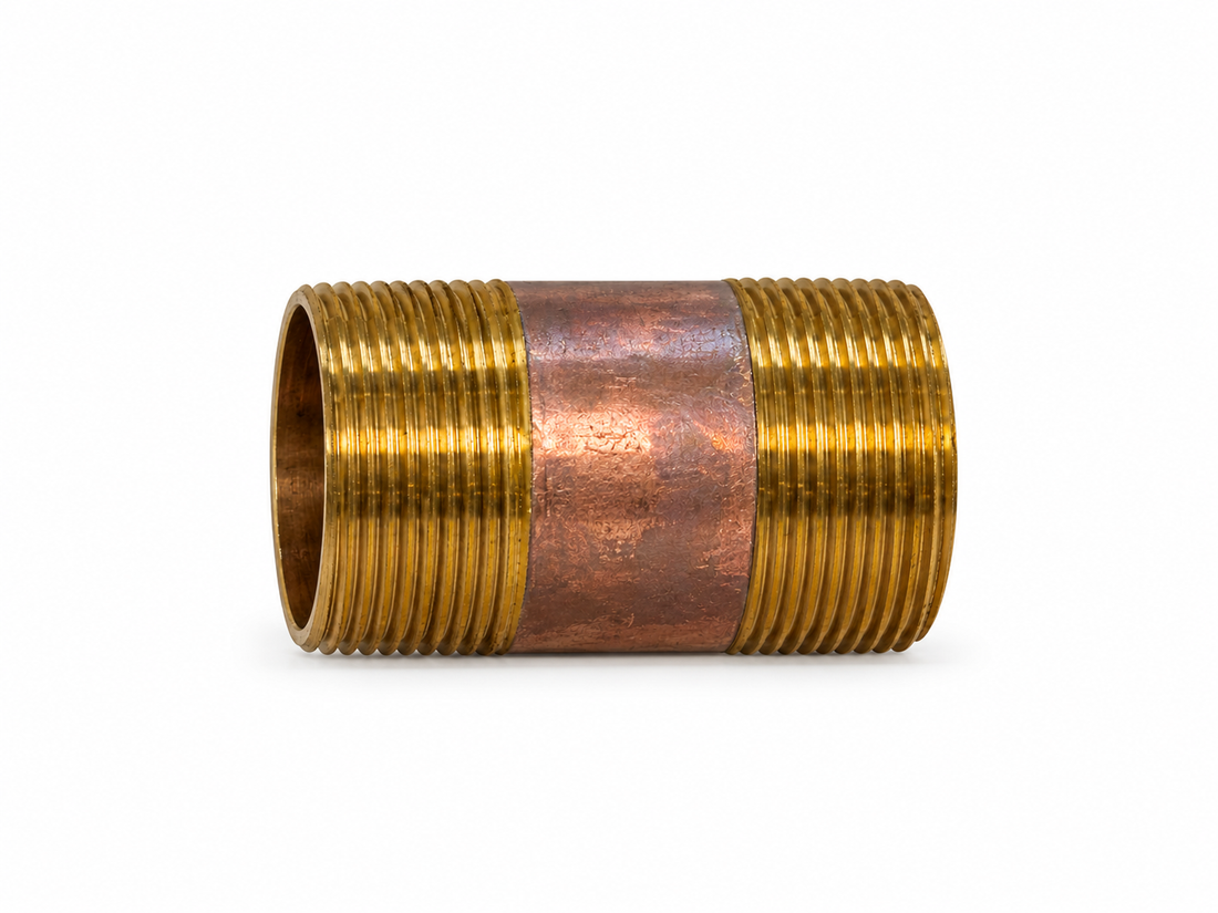 2" Diameter Brass Nipple, 3" long