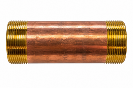 1-1/2" Diameter Brass Nipple, 6" long