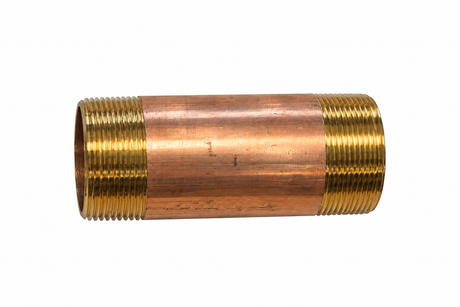 1-1/2" Diameter Brass Nipple, 5" long