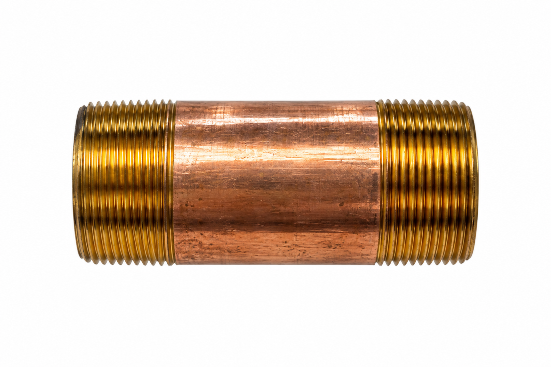 2" Diameter Brass Nipple, 4-1/2" long