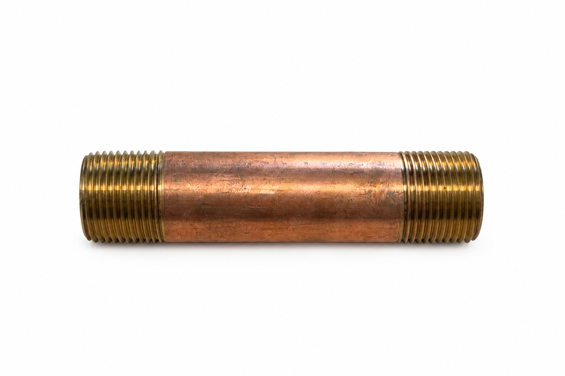 1" Diameter Brass Nipple, 5-1/2" long