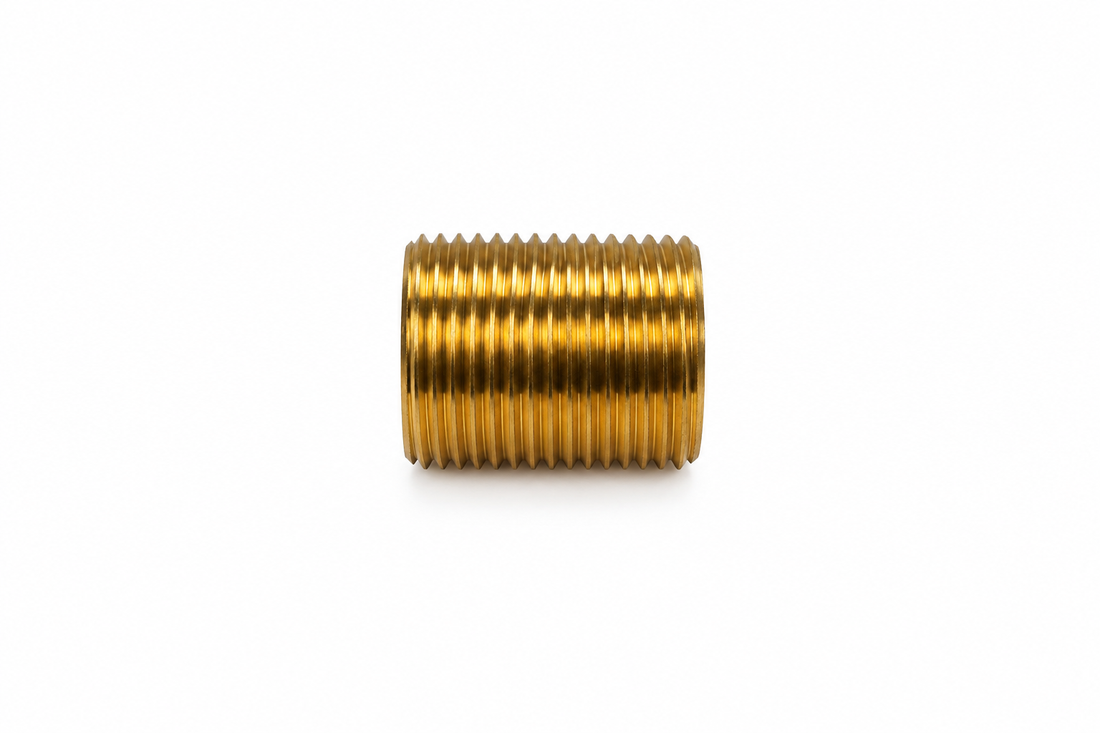 1" Diameter Brass Nipple, close nipple