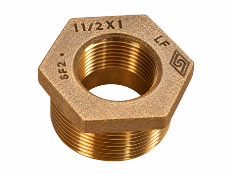 1-1/2" x 1" Brass Hex Bushing