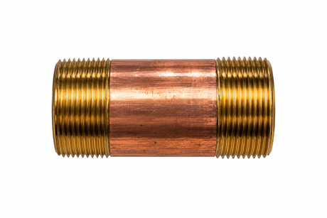 1-1/2" Diameter Brass Nipple, 4" long