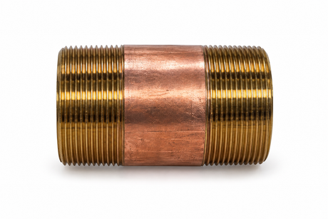 1-1/2" Diameter Brass Nipple, 3-1/2" long