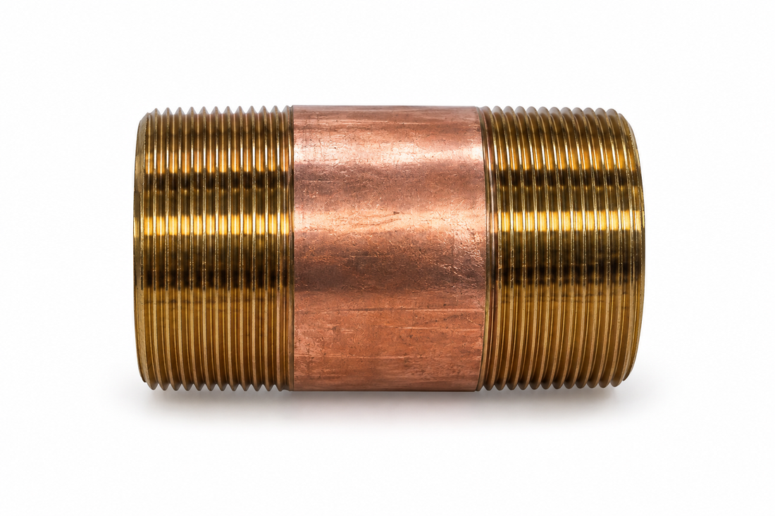 2" Diameter Brass Nipple, 3-1/2" long
