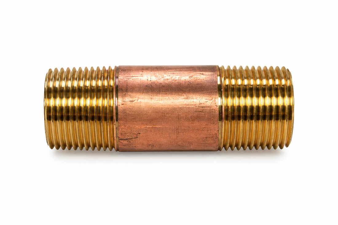 1" Diameter Brass Nipple, 3-1/2" long