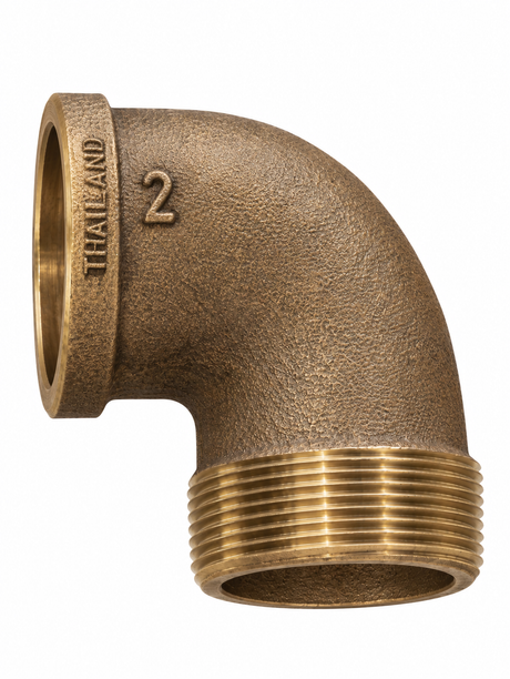 2" Brass Street 90