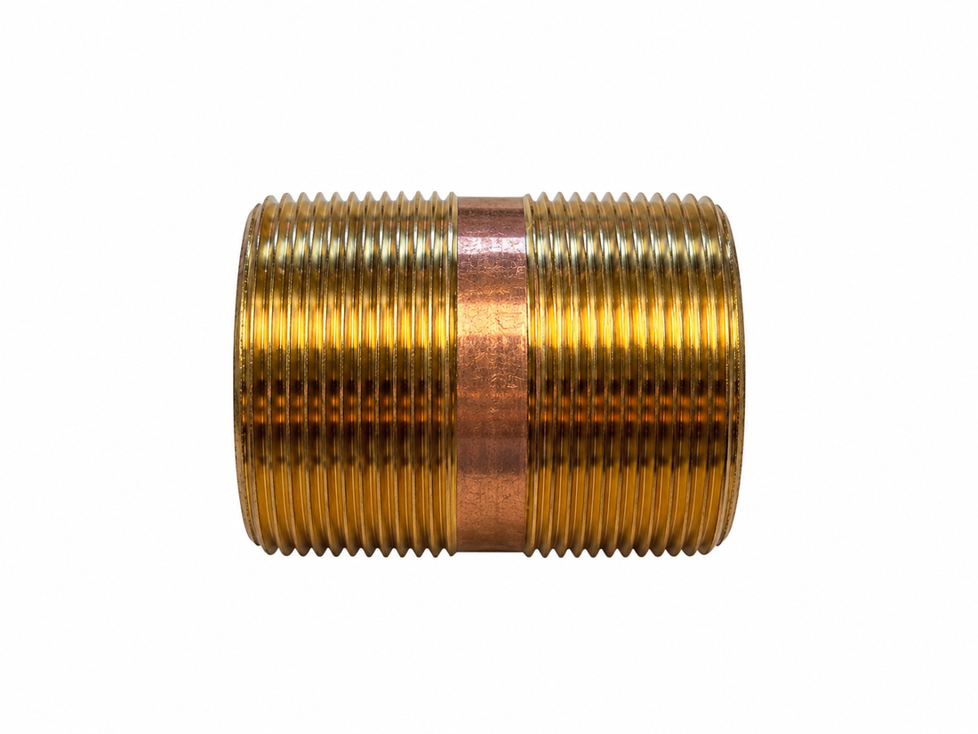 2" Diameter Brass Nipple, 2-1/2" long
