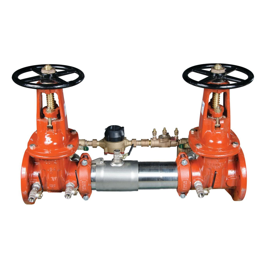 Ames LFC300-OSY-GPM 10" lead-free double check detector assembly with OS&Y gate valves and bypass meter