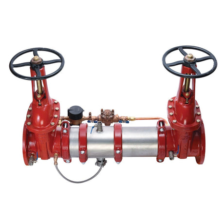Ames LFC500-OSY-GPM 10" lead-free stainless steel reduced pressure detector assembly with OS&Y gate valves and bypass meter
