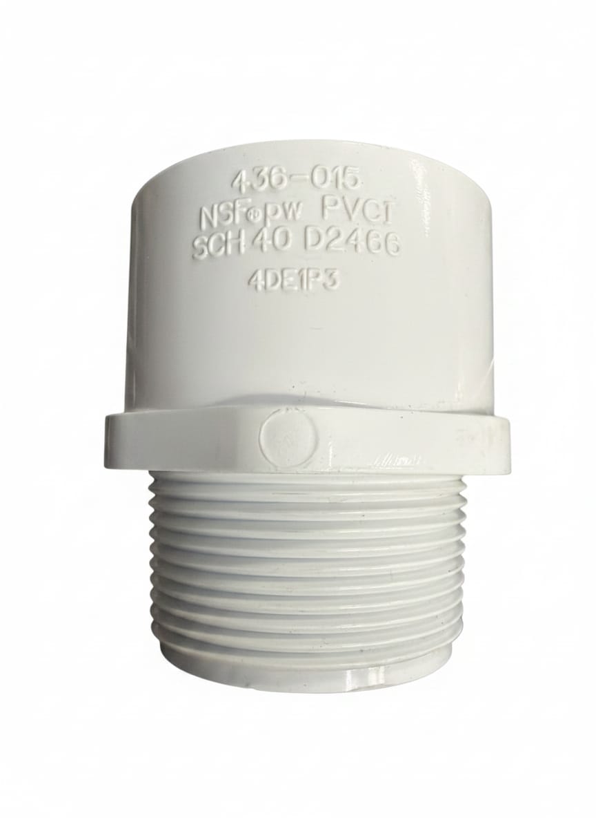 Fittings:1.5" PVC SCH 40 SOC MALE ADAPTER