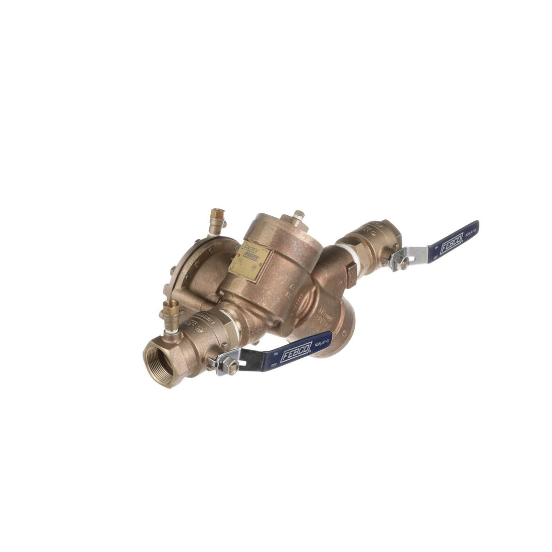 Febco LF825Y-QT 1 1/2" lead-free bronze reduced pressure zone assembly with quarter-turn ball valve shutoffs