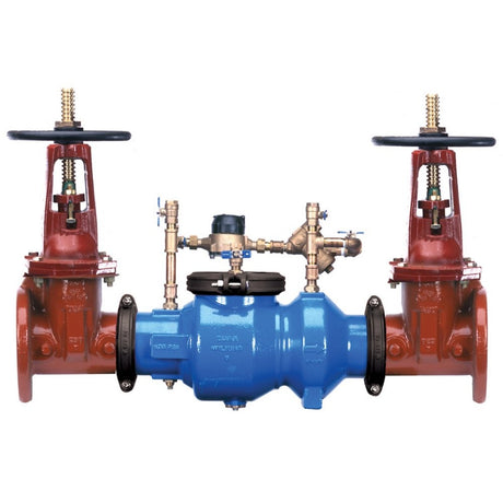 Wilkins 350ADA 8" ductile iron double check detector assembly with OS&Y gate valves and bypass meter