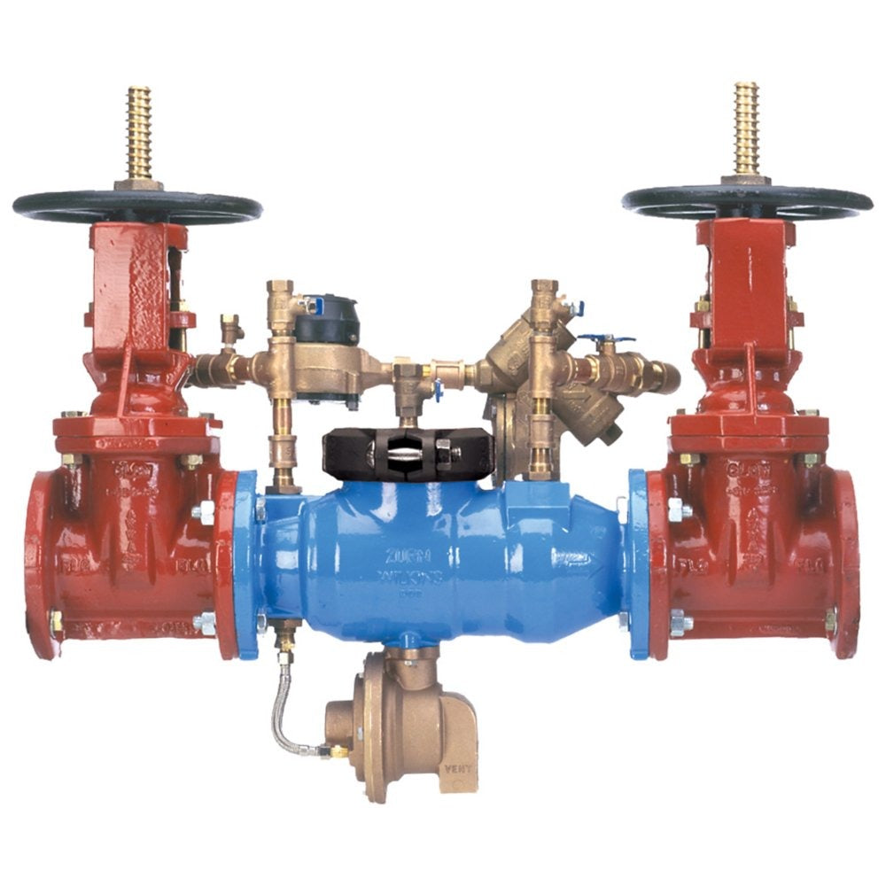 Wilkins 375DA 6" ductile iron reduced pressure detector assembly with OS&Y gate valves and bypass meter