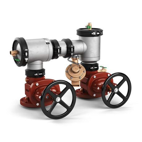 Wilkins 475STR 6" stainless steel N-pattern replacement reduced pressure zone assembly with NRS gate valves